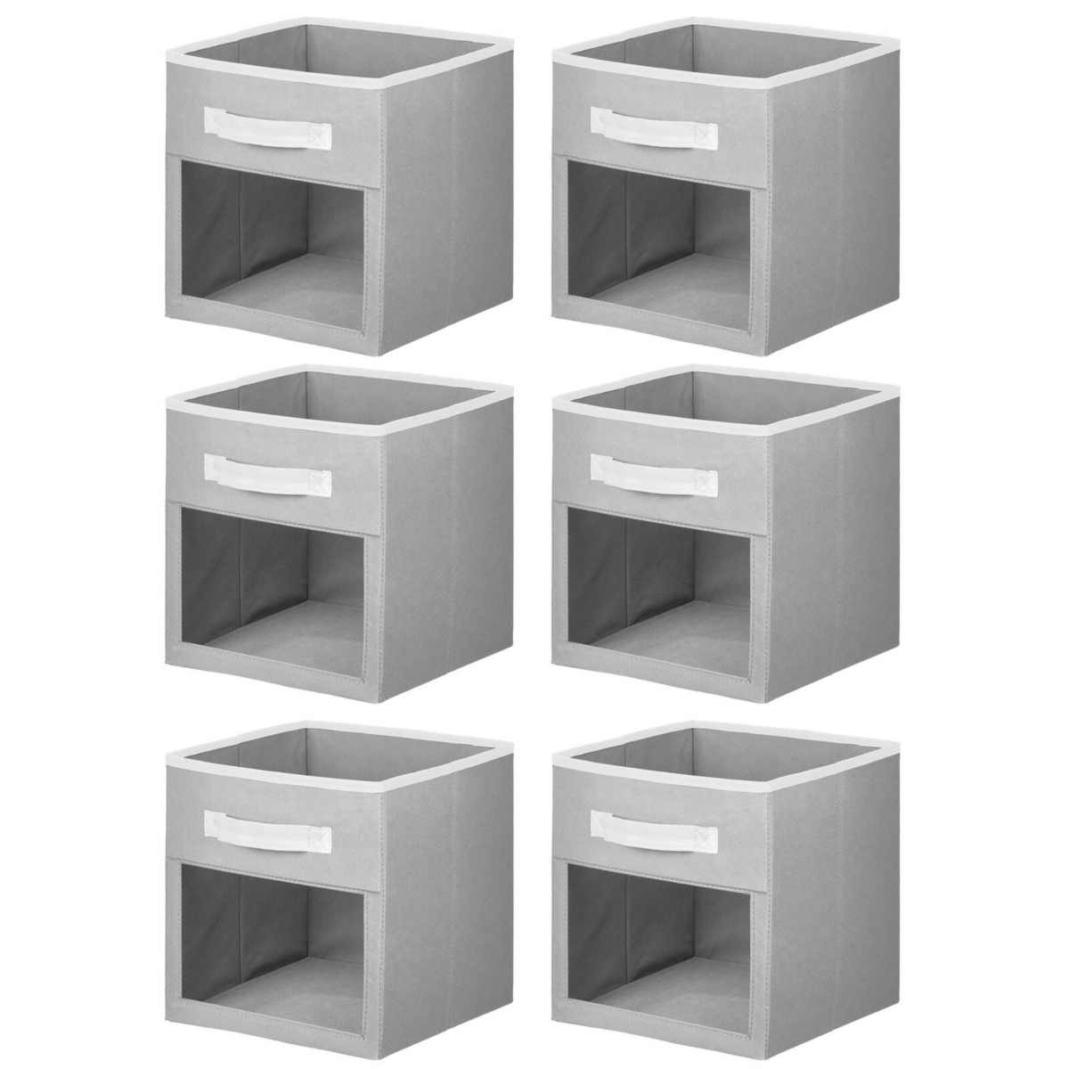 mDesign Kids Fabric Closet Storage Organizer Cube Bin Box - 6 Pack -white