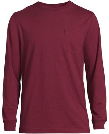 Lands' End Big & Tall Super-T Long Sleeve T-Shirt with Pocket - Macy's