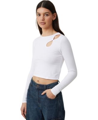 COTTON ON Women's Bailey Keyhole Shoulder Long Sleeve Top - Macy's