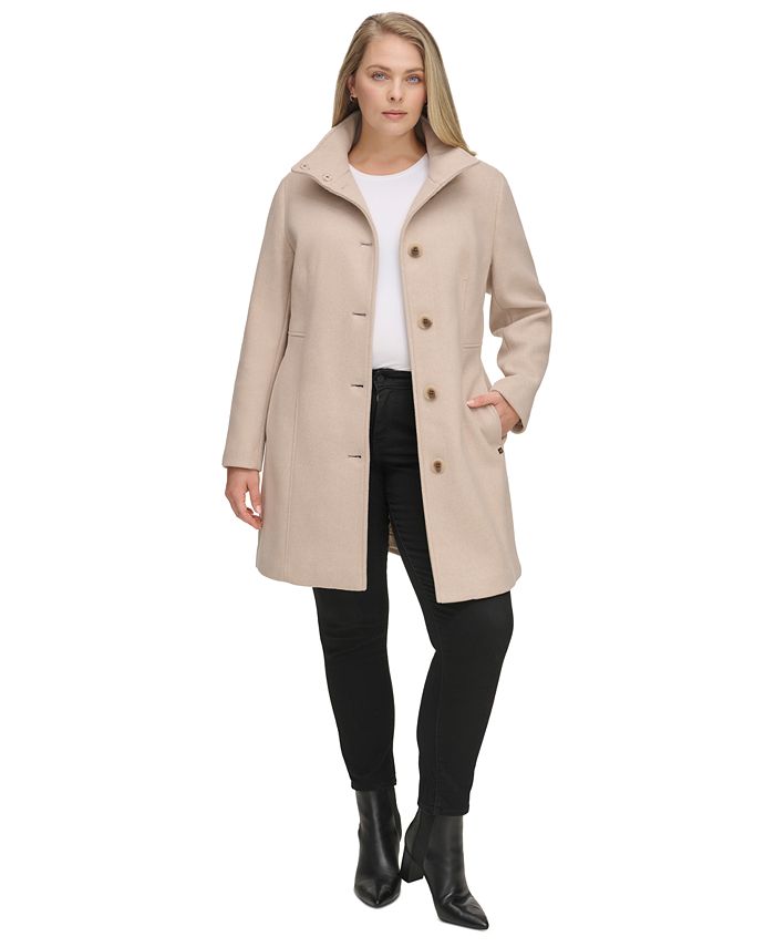 Calvin Klein Women's Plus Size Walker Coat, Created for Macy's - Macy's
