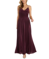 Nightway Women's Rhinestone-Strap Gown - Wine