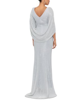 Betsy & Adam Women's Metallic Cowl-Back Gown