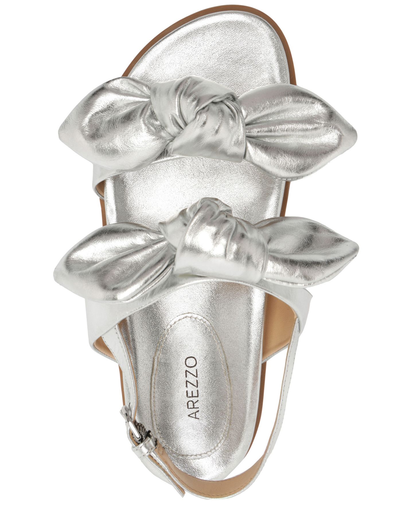 Женские сандалии Arezzo Melody Bow Footbed, цвет: Синий кожаный — фото 16