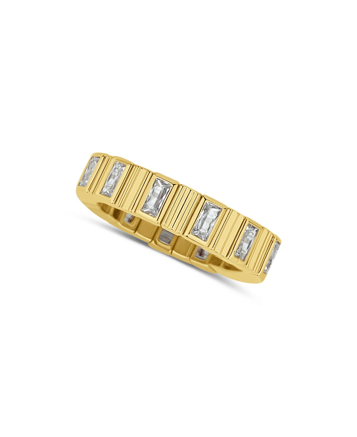 Shop And Now This Cubic Zirconia Band Stretch Ring In Gold