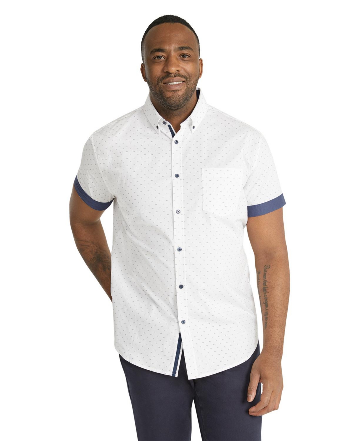 Men's Palmer Print Stretch Shirt - White