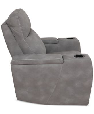Greymel 37" Zero Gravity Fabric Chair with Power Headrest, Created for Macy's