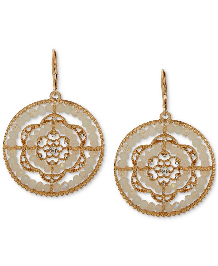 lonna & lilly GoldTone White Large Bead Drop Earrings Macy's