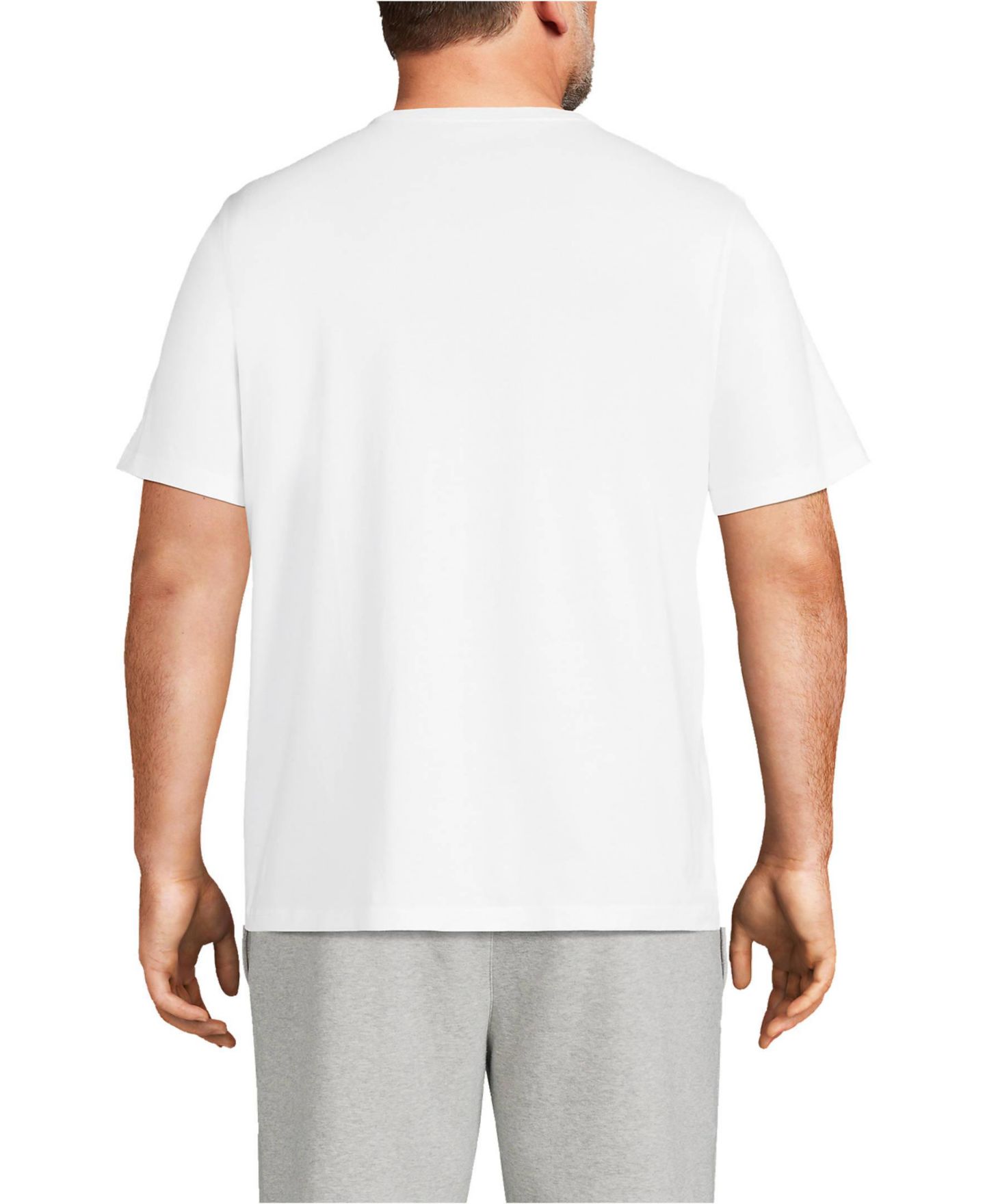Мужская футболка Lands' End Big and Tall Super-T Short Sleeve with Pocket, цвет: Чёрный — фото 2