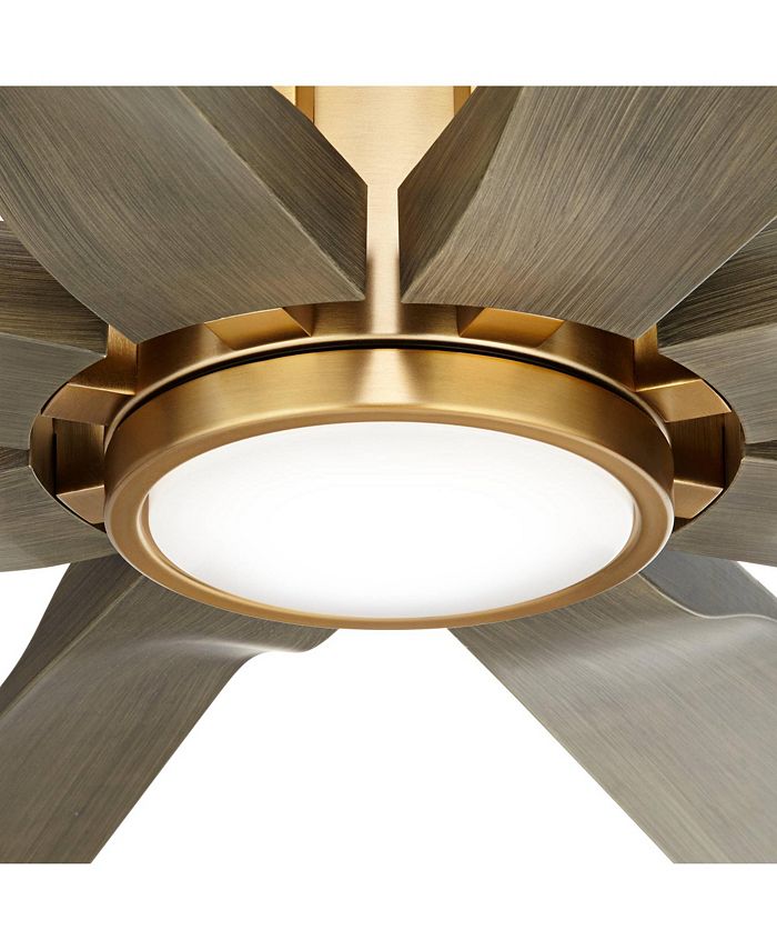 60" Possini Euro Design Dark Vader Modern Indoor Outdoor Ceiling Fan With Dimmable LED Light Remote Control Matte Black Damp Rated For Patio Exterior