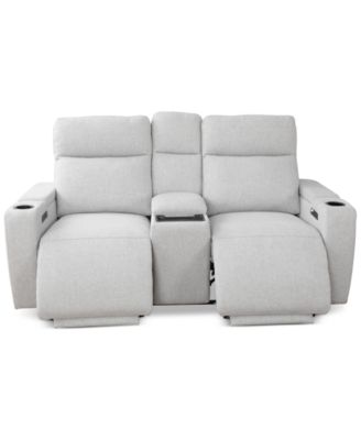 Greymel 74" Zero Gravity Fabric Loveseat with Console and Power Headrests