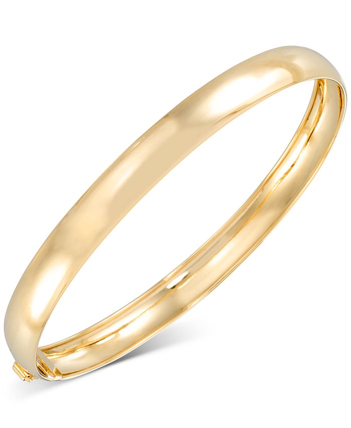 Macy's High Polished Round Flexible Bangle Bracelet in 10k Gold - Macy's