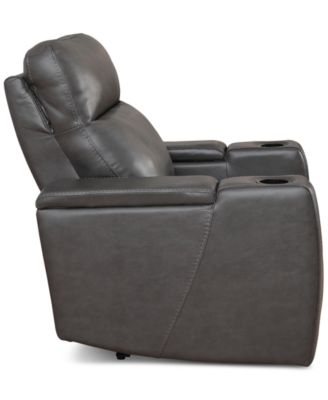 Greymel 37" Zero Gravity Leather Chair with Power Headrest, Created for Macy's