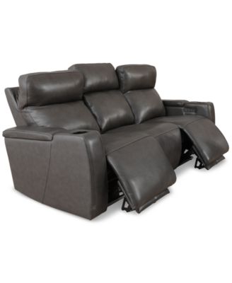 Greymel 84" Zero Gravity Leather Sofa with Power Headrests, Created for Macy's