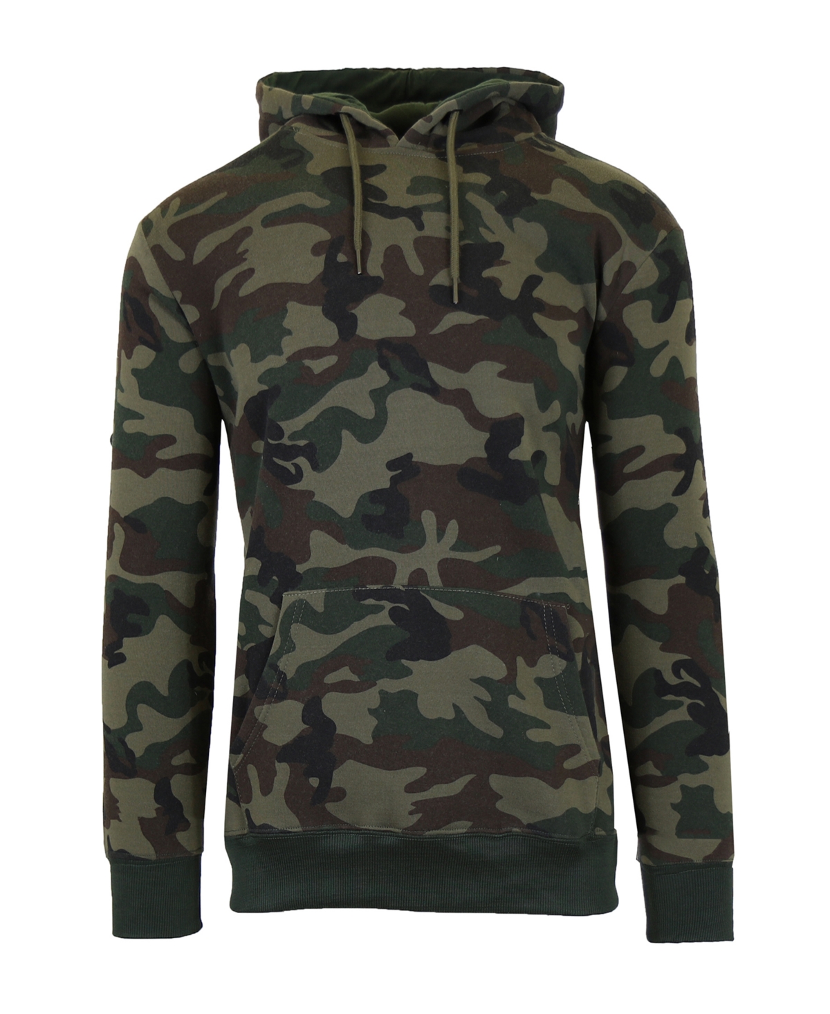 Galaxy By Harvic Men's Oversized Slim-fit Fleece-lined Pullover Hoodie In Woodland