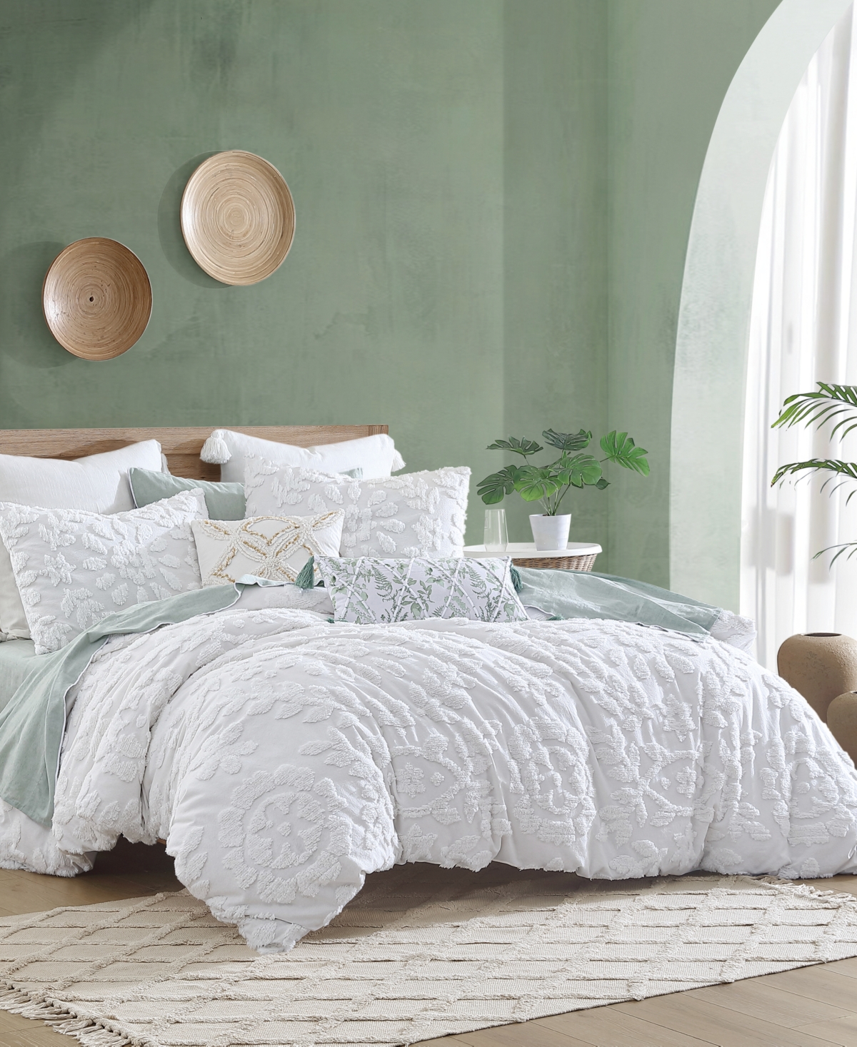Chf Works Chenille Laurel 3-pc Comforter Set, Full/queen In White