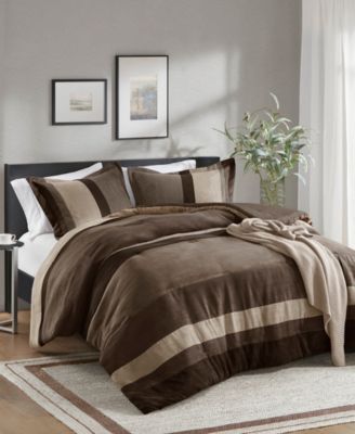 Boulder Stripe Micro Suede 3-Pc. Comforter Set, King/California King