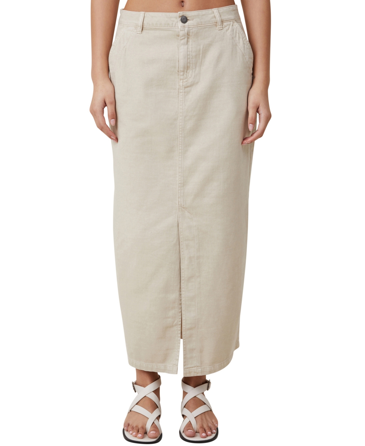 Shop Cotton On Women's Ryder Utility Maxi Skirt In Stone
