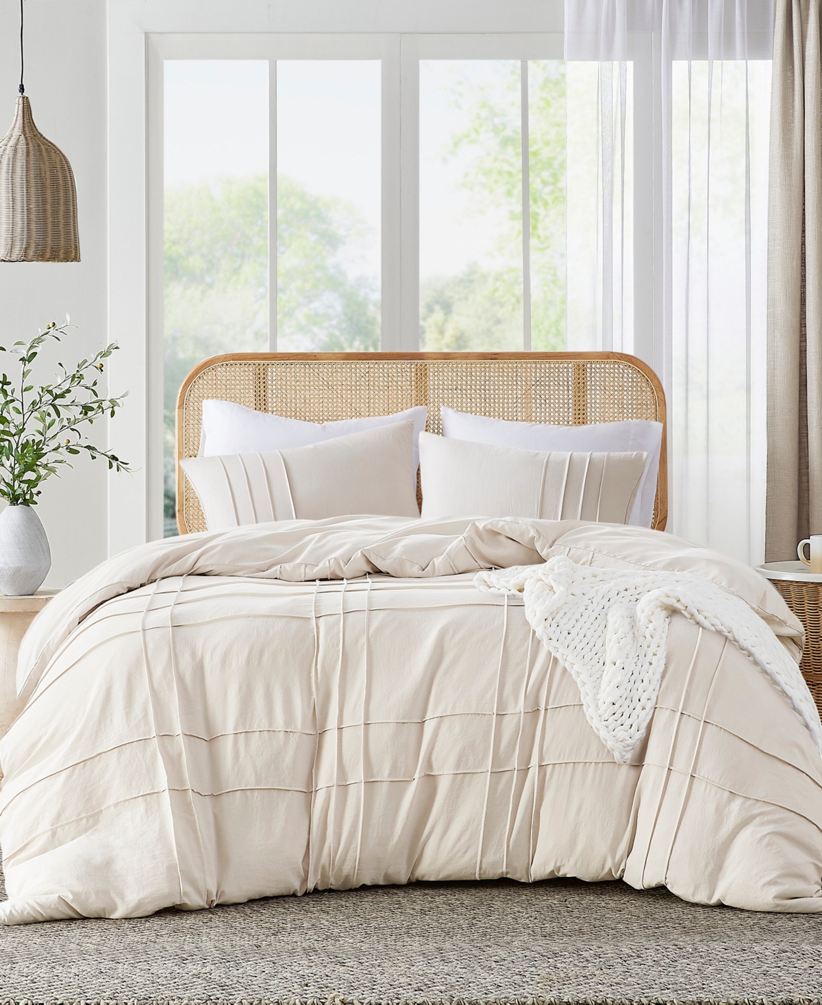 Shop 510 Design Porter Washed Pleated 3-pc. Duvet Cover Set, Full/queen In Neutral