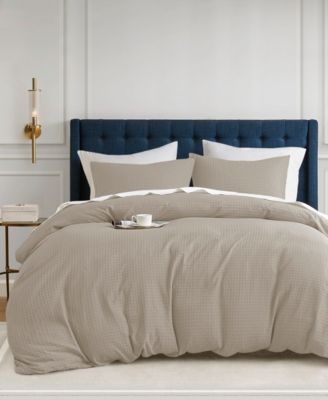Mina Waffle Textured 3-Pc. Duvet Cover Set, King/California King