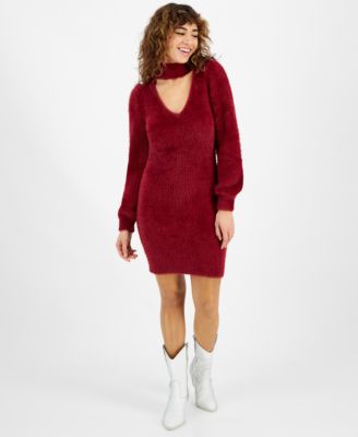 Macy's red sweater dress best sale