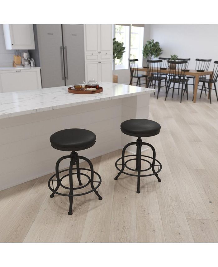 MERRICK LANE Adrienne Counter Stool Contemporary Backless Stool With