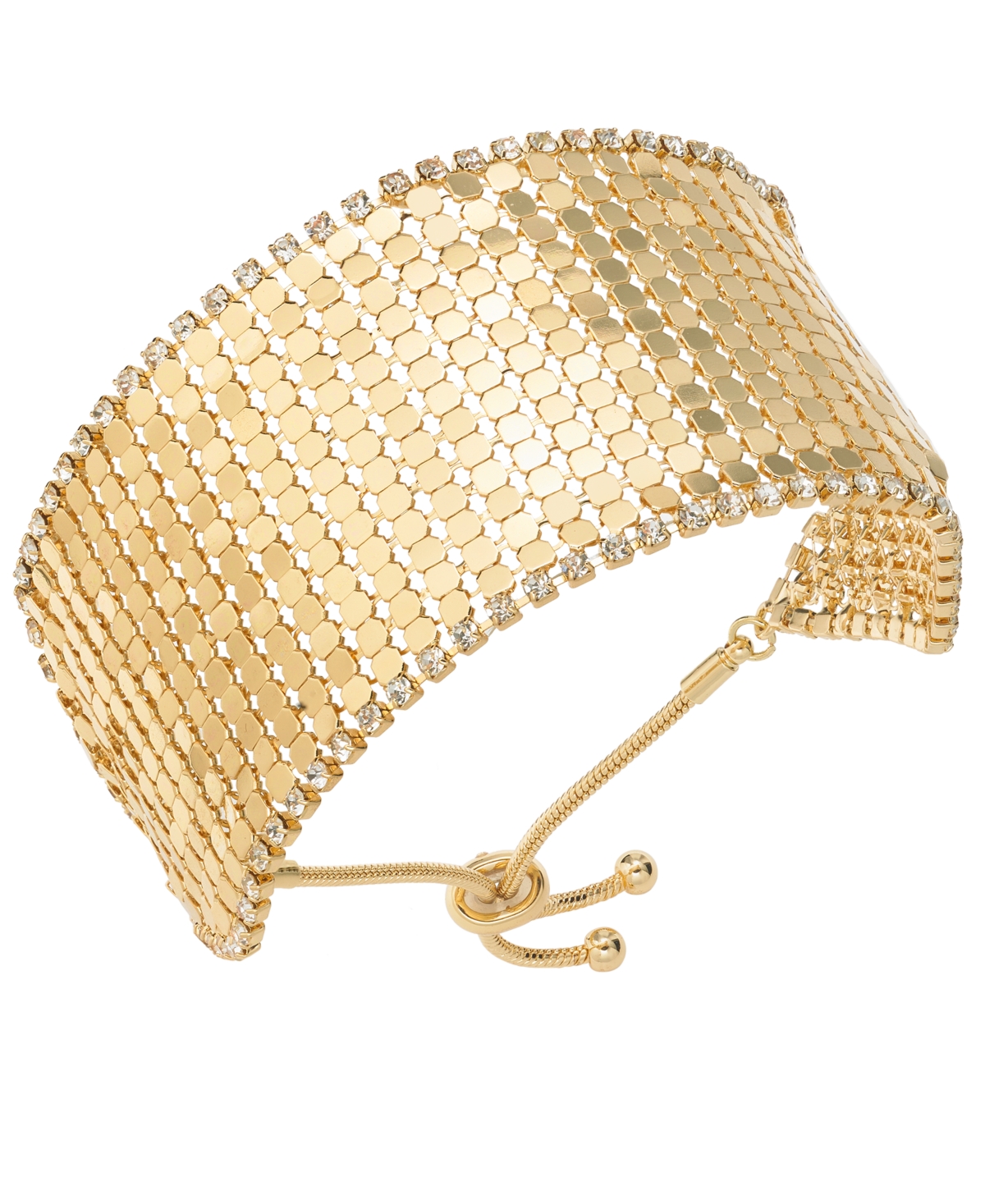 Inc International Concepts Crystal-edged Statement Slider Bracelet, Created For Macy's In Gold Tone