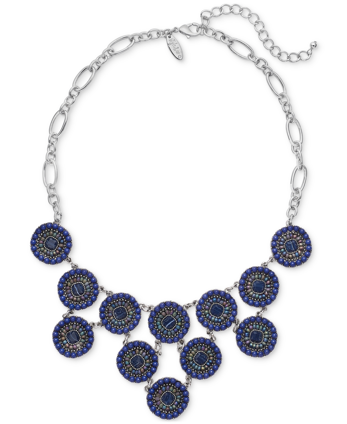 Style & Co Beaded Circle Statement Necklace, 17" + 3" Extender, Created For Macy's In Blue