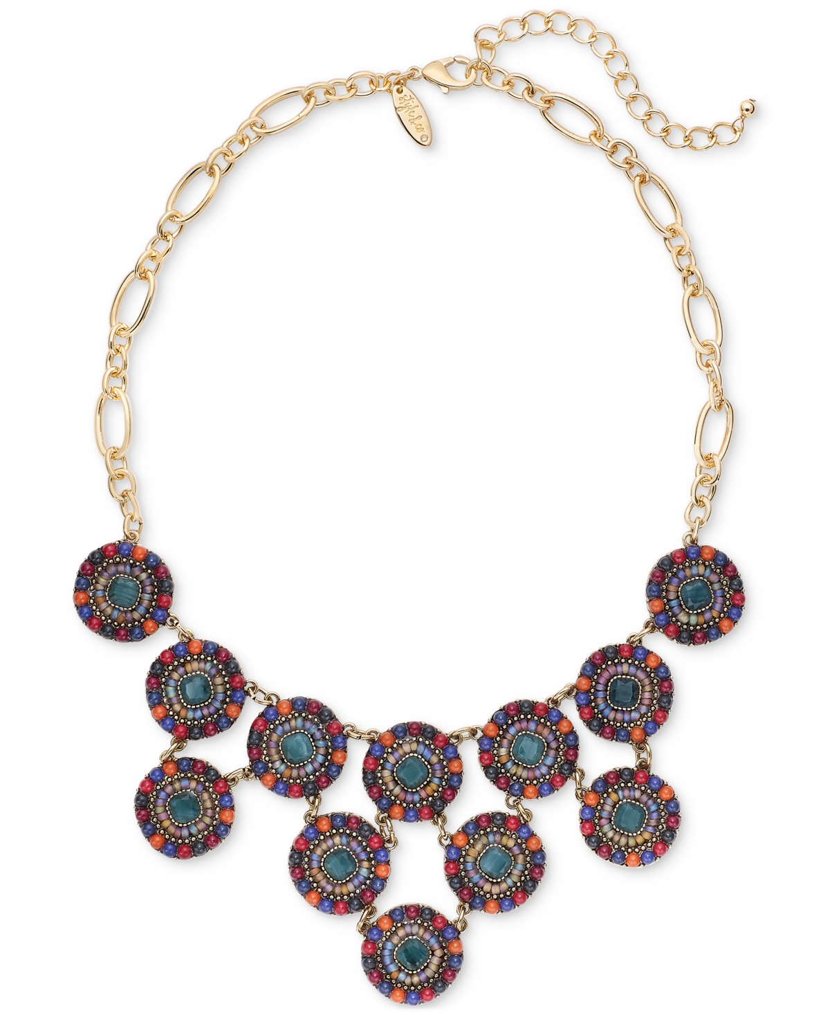 Beaded Circle Statement Necklace, 17" + 3" extender, Created for Macy's - Multi