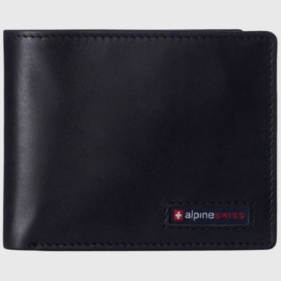 Mens Commuter RFID Bifold Wallet 2 ID Windows Divided Bill Section