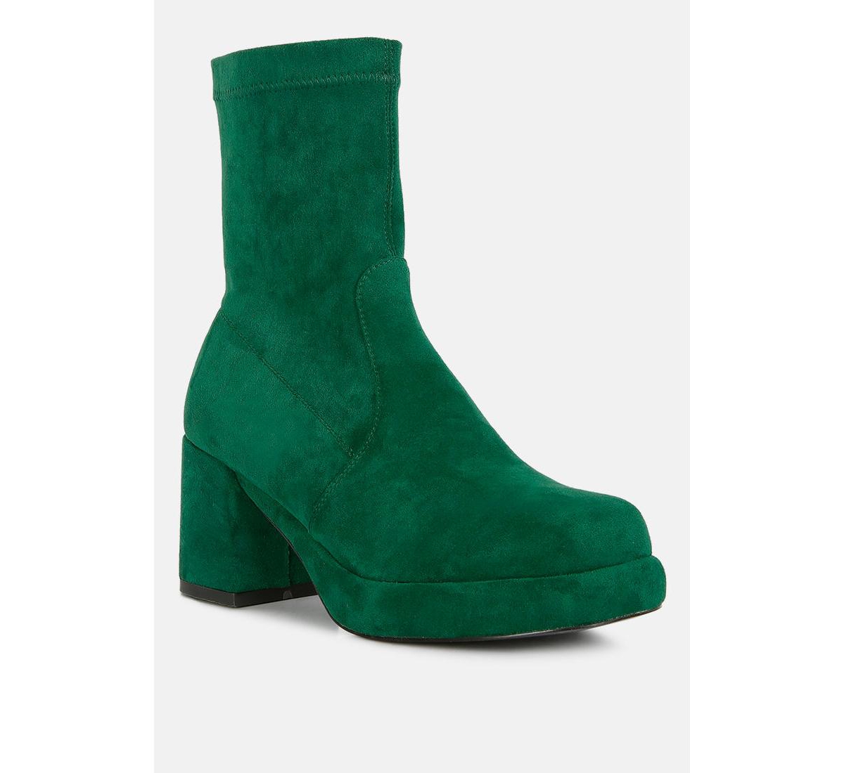 Two-cubes Womens Suede Platform Ankle Boots - Dark green