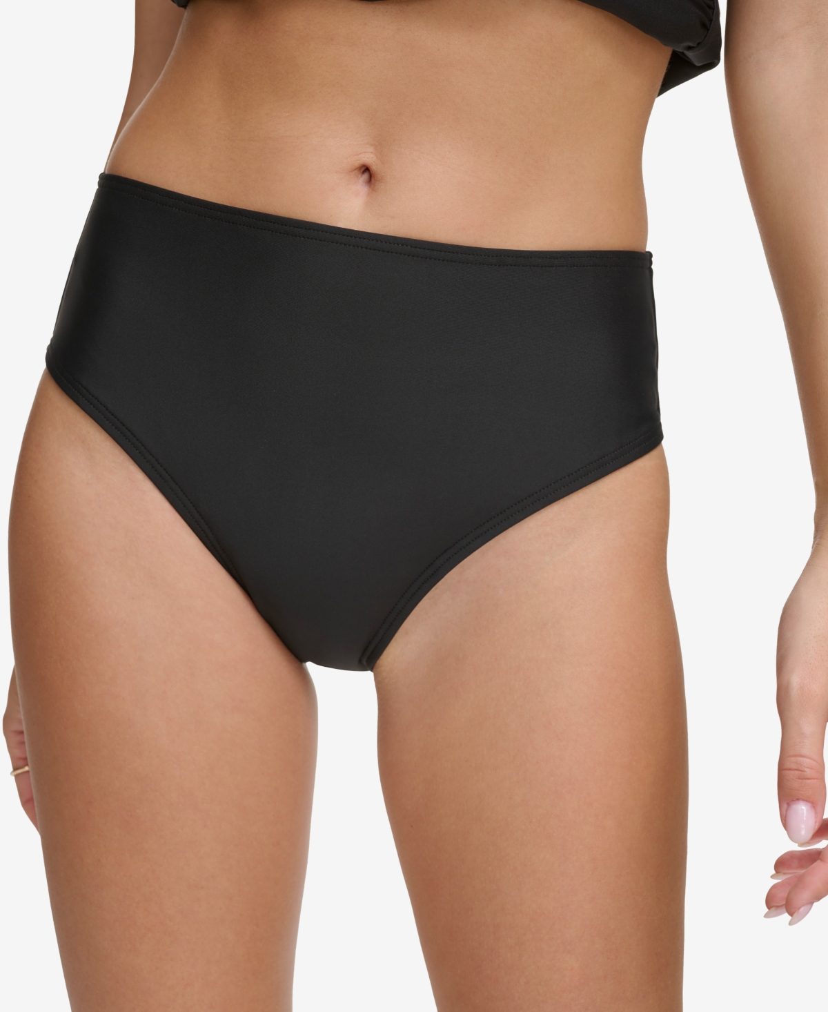 Dkny Women's Classic Mid Rise Bikini Bottoms In Black