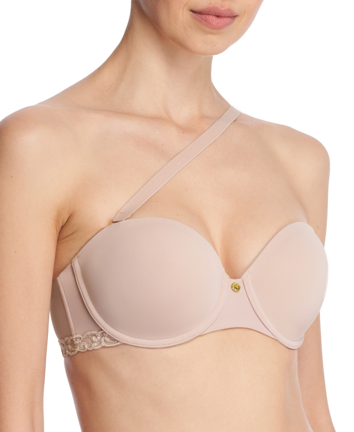 Natori Pure Luxe Strapless Contour Underwire Bra Cafe In Neutral