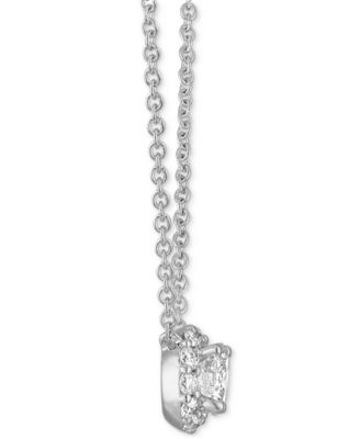 Certified Diamond Halo Pendant Necklace (1/2 ct. t.w.) in 14k White Gold Featuring Diamonds from De Beers Code of Origin, Created for Macy's
