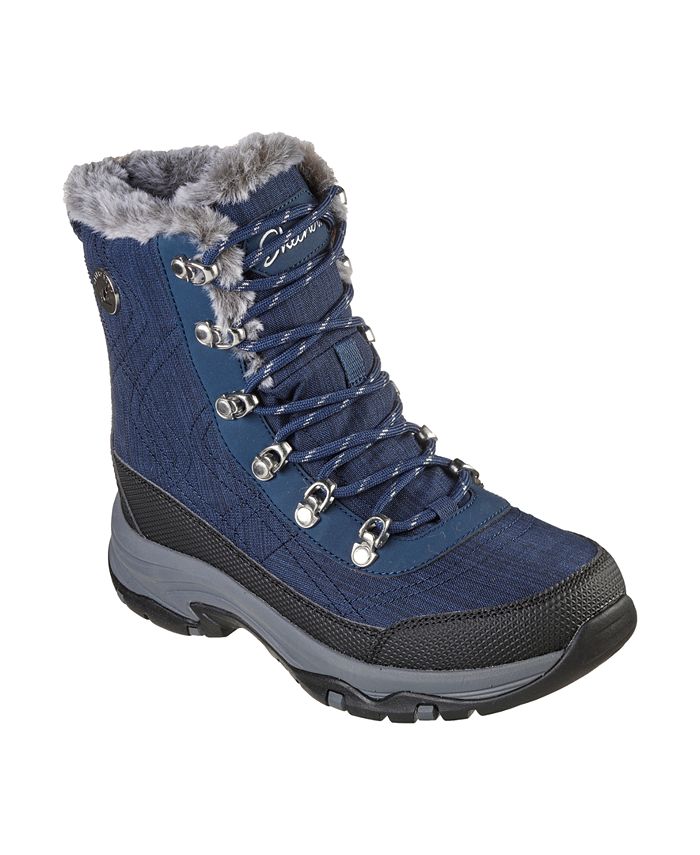 Skechers navy boots on sale