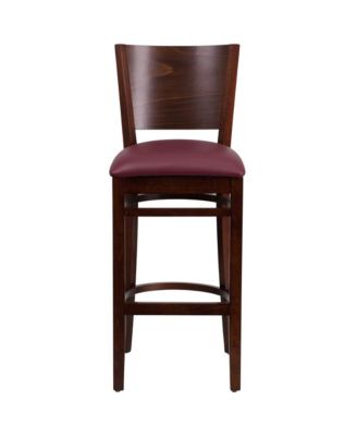 Solid Back Wooden Restaurant Dining Barstool