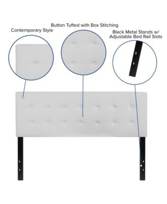 Button Tufted Queen Upholstered Headboard