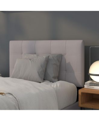 1Pc Quilted Tufted Upholstered Twin Size, Box Stitch, Adjustable Height, Contemporary Style Headboard