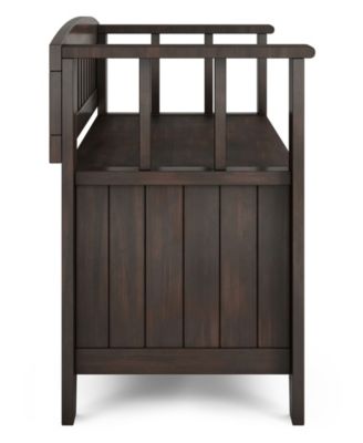 Acadian 25" Solid Wood Small Entryway Storage Bench