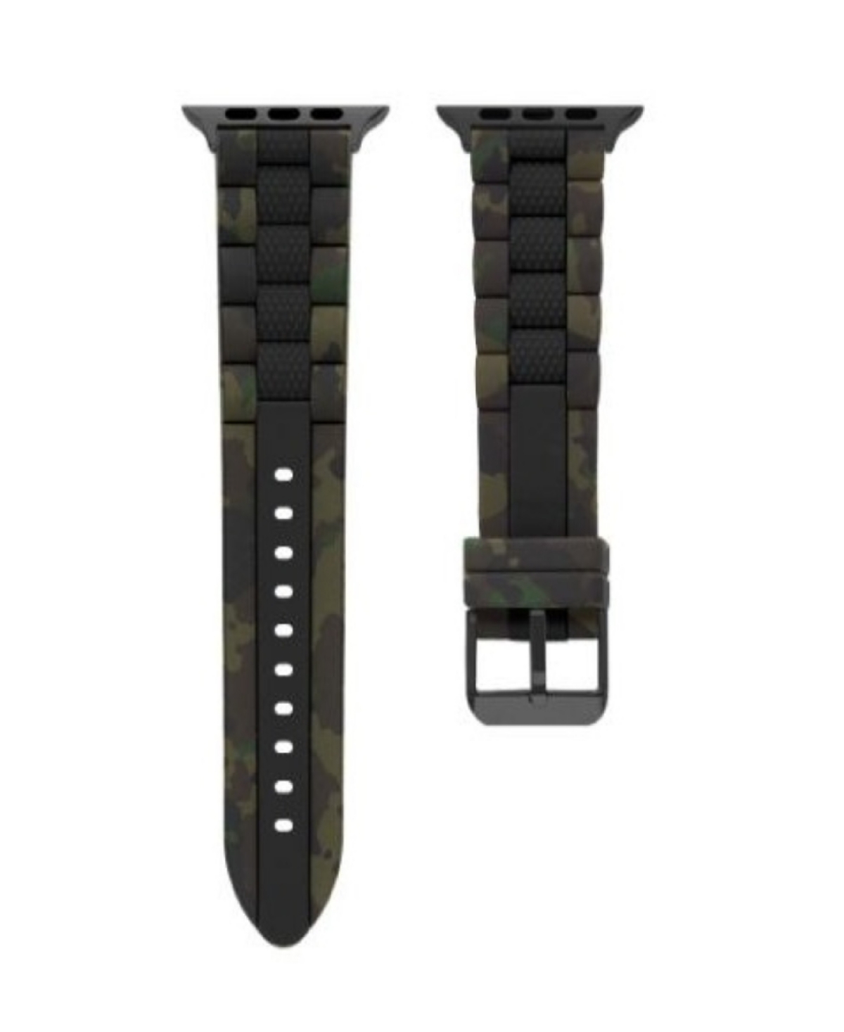 American Exchange Men's Black Camo Silicone Strap Compatible For 42mm, 44mm Apple Watch In Two Tone
