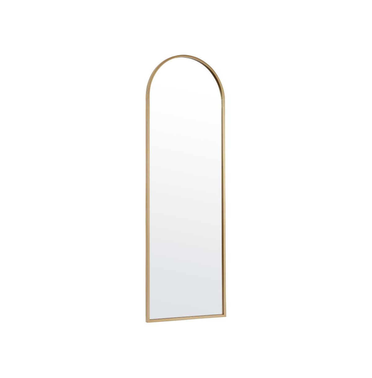 Muriel Arched Metal Framed Wall Mirror For Entryways, Dining Rooms, And Living Rooms - Gold