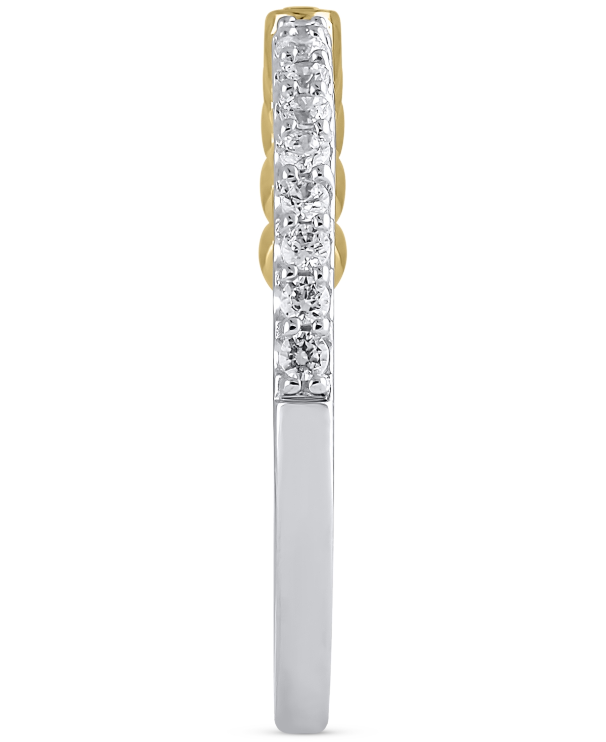 Macy's Igi Certified Diamond Bezel & Prong-set Band (1/4 Ct. T.w.) In 14k Two-tone Gold In White Gold
