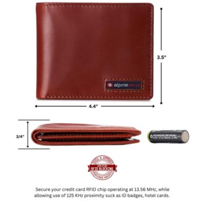 Men's Wallet for Men RFID Protected Leather Wallet Spencer Bifold Divided Bill Section Gift Box 2 ID Windows 14 Card Storage Pockets