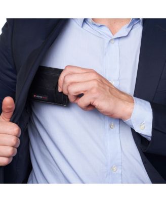 Men's Men RFID Safe Minimalist Front Pocket Wallet Leather Thin Card Case