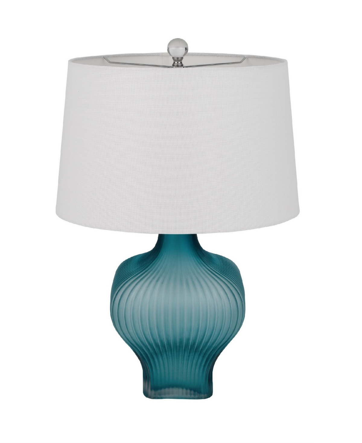 Shop Cal Lighting 26" Height Glass Table Lamp In Aqua