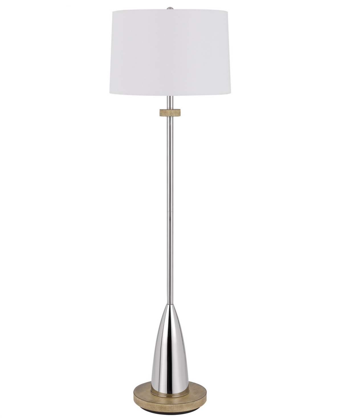 Cal Lighting 61" Height Metal Floor Lamp With Wood Accents In Chrome,wood