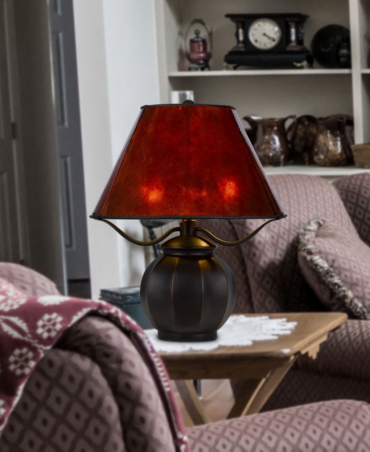 Cal Lighting 19.5" Height Metal And Resin Table Lamp In Mica