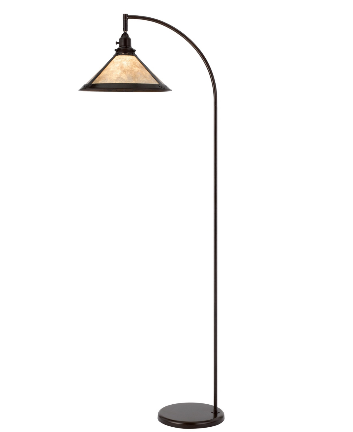 Cal Lighting Downbridge 65" Height Metal Arc Floor Lamp With Shade In Mica,dark Bronze