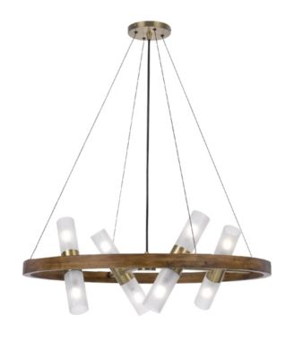 13" Height Wood and Metal Chandelier
