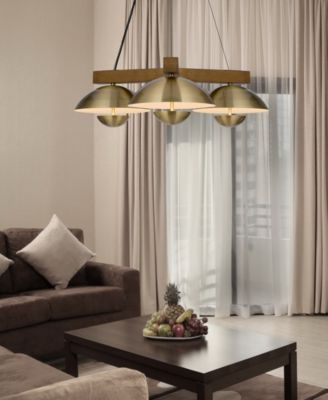 Lakeland 8.75" Height Metal and Wood Pendant
