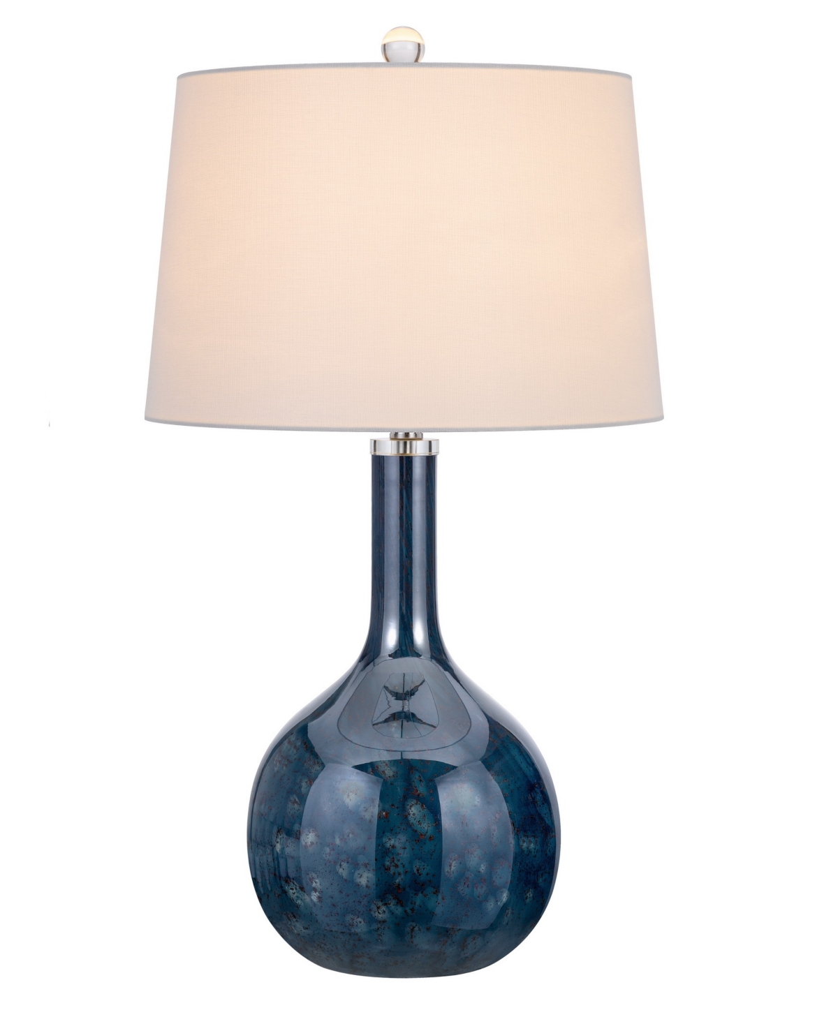 Shop Cal Lighting Kemi 29" Height Glass Table Lamp Set In Antique Blue Luster